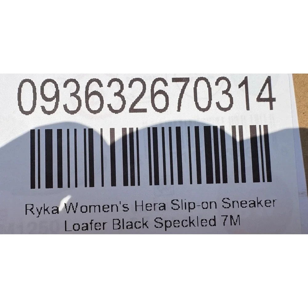 Ryka Women's Hera Black Speckled Sneaker/Loafer  Size 7 Slip-on NIB